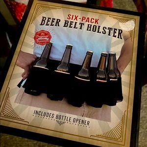 Novelty Six Pack Beer Holster Belt | Man Cave Beer Belt | Bottle Opener | NWT